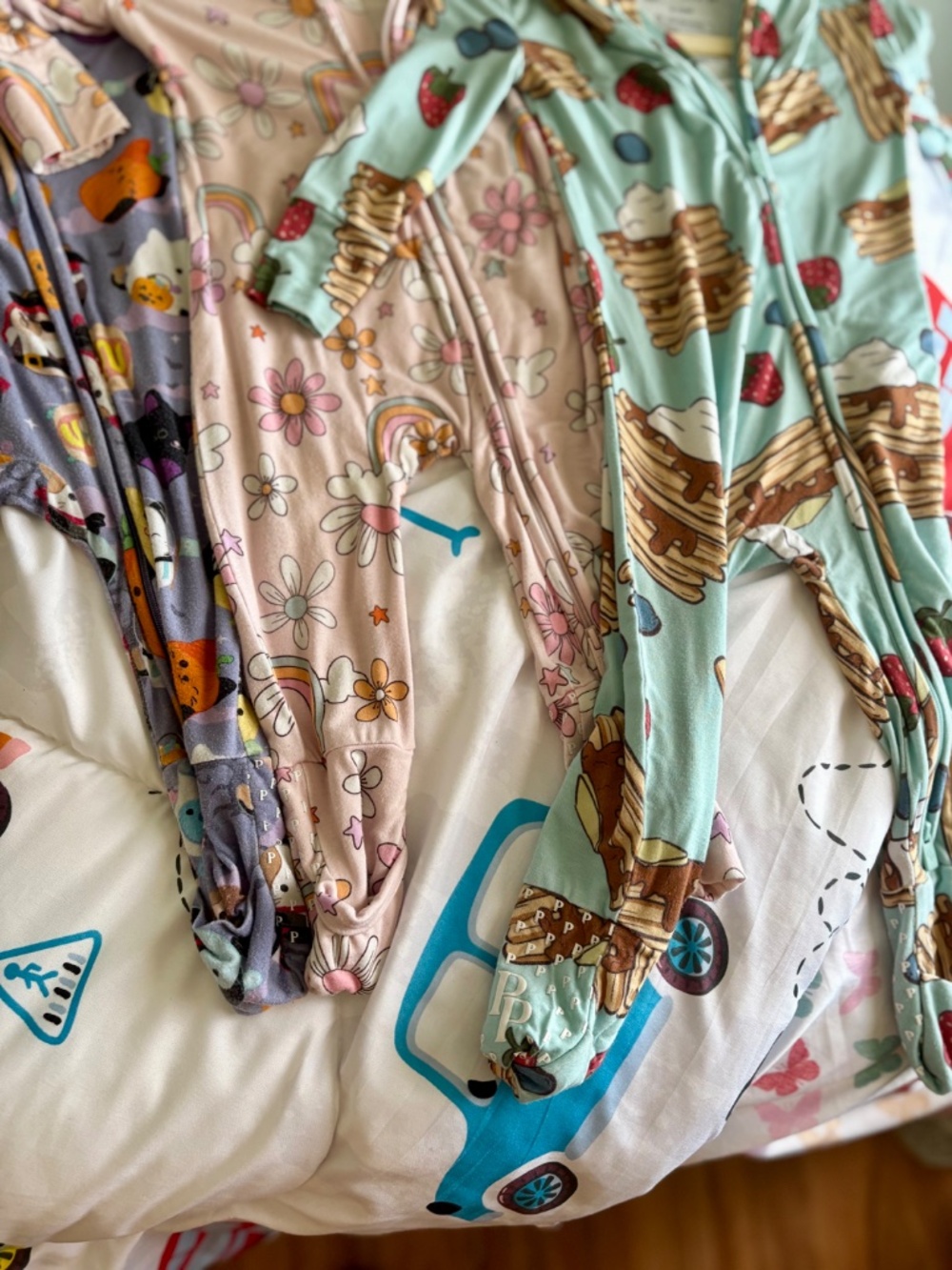 Three Posh Peanut 6-12 Month Convertible Pajamas - Picture 5 of 5